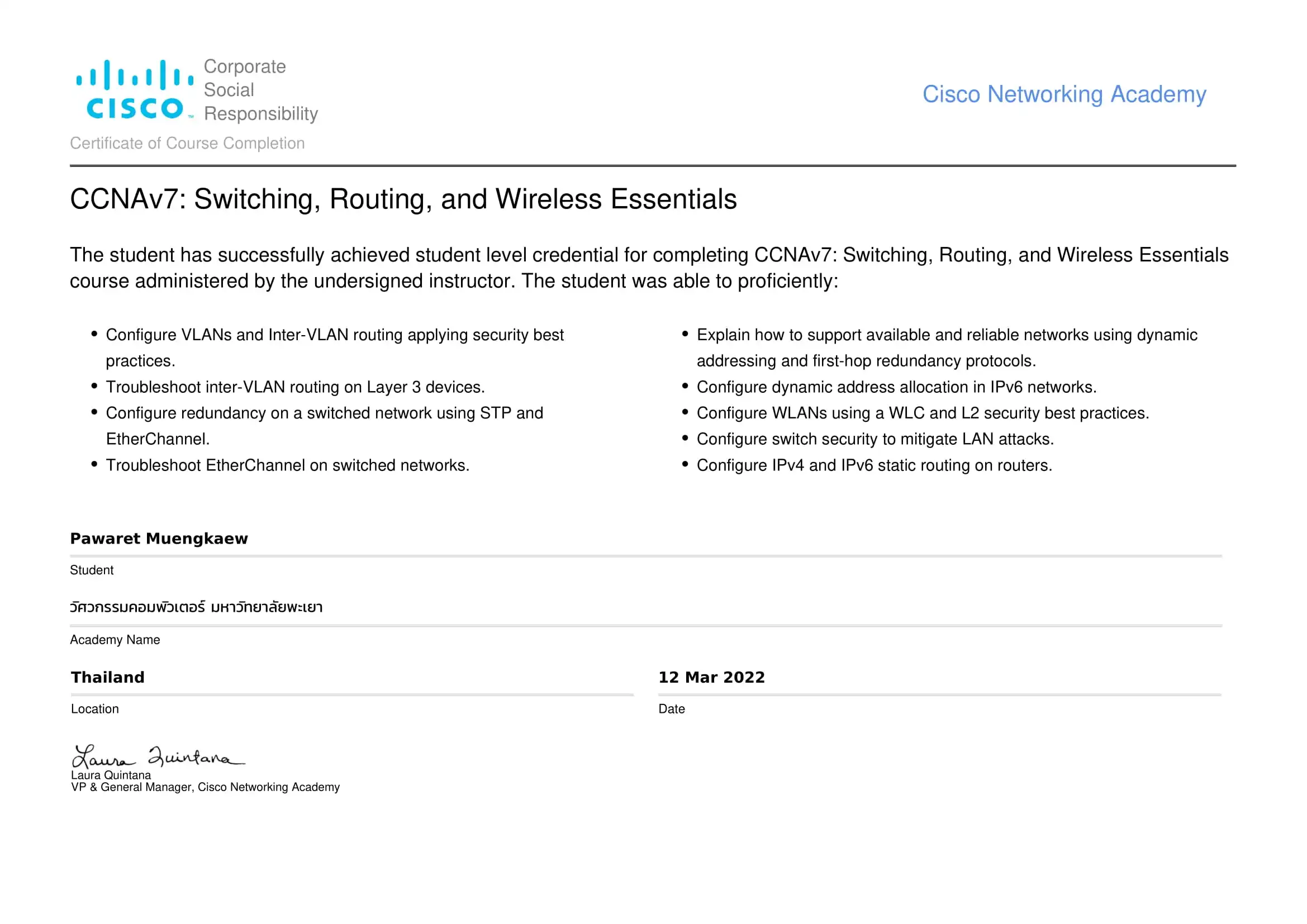 CCNAv7: Switching, Routing, and Wireless Essentials